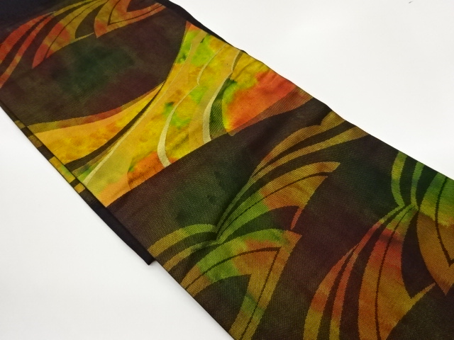 JAPANESE NAGOYA OBI / WOVEN ABSTRACT WAVY STRIPE